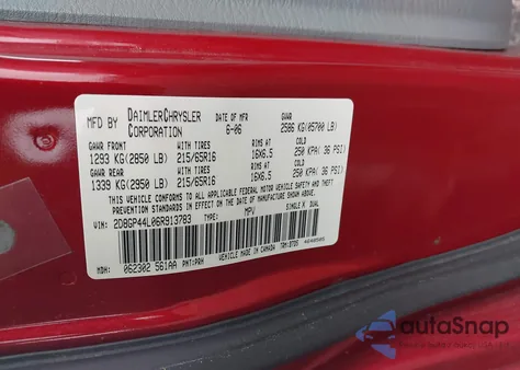 2006 Dodge Grand Caravan Sxt from USA, damaged, VIN 2D8GP44L06R913783